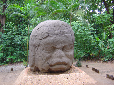 Monument 4. Olmec head, Parque Museo de la Venta, Mexico 2004