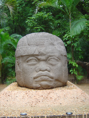 Monument 1.  Olmec head, Parque Museo de la Venta, Mexico 2004