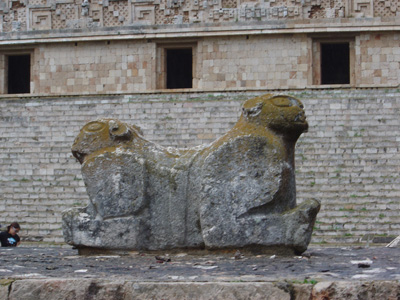 Throne (?) in front of Governor's Palace, Uxmal, Mexico 2004