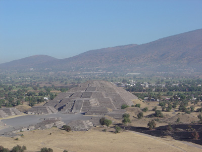 Pyramid of the Moon, from Pyramid of the Sun., Teotihuacan, Mexico 2004