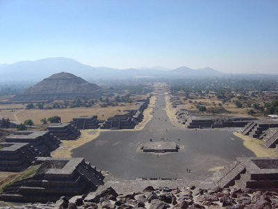 View South from Pyramid of the Moon, Teotihuacan, Mexico 2004