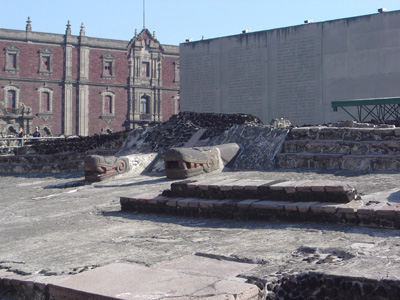 Serpent heads: Stage IVb, Templo Mayor, Mexico 2004