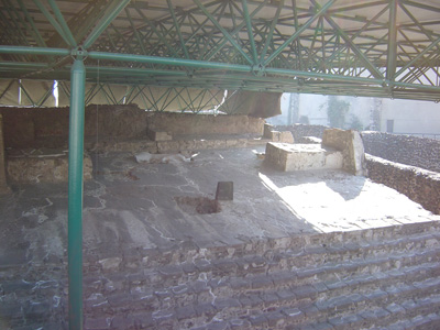 Stage II temple: sacrifical alter, Templo Mayor, Mexico 2004