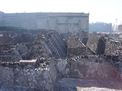 Layers of construction, Templo Mayor, Mexico 2004