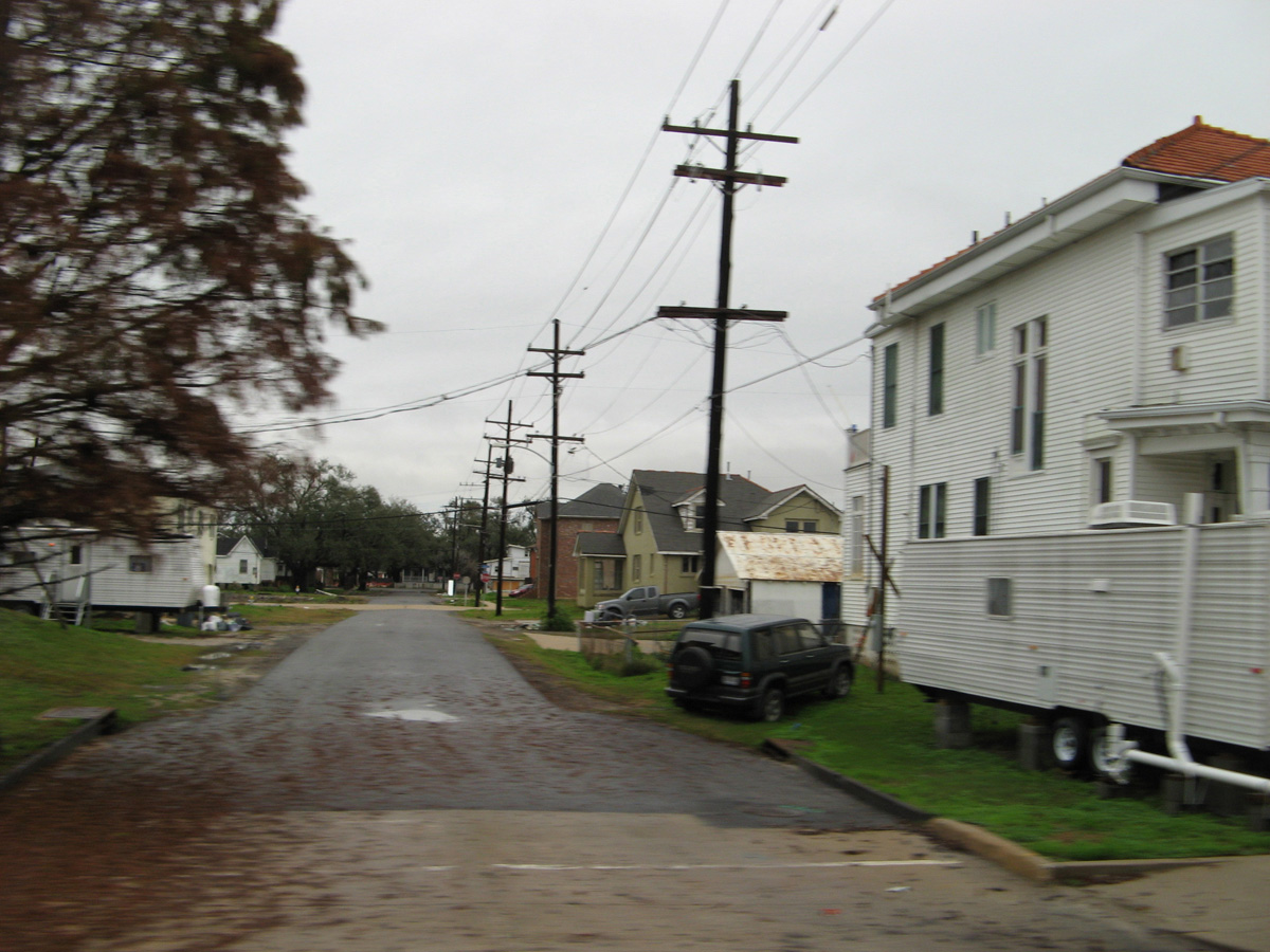 Katrina Tour, Katrina Tour Note FEMA trailer, plumbed up.