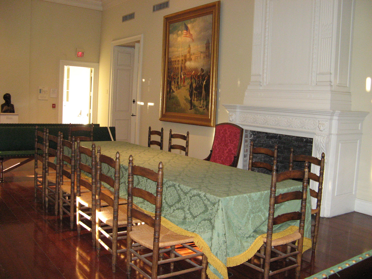 Presbytere + Cabildo Museums, Cabildo Room where New Orleans was handed from the Spanish to the French and then from the French to the US.