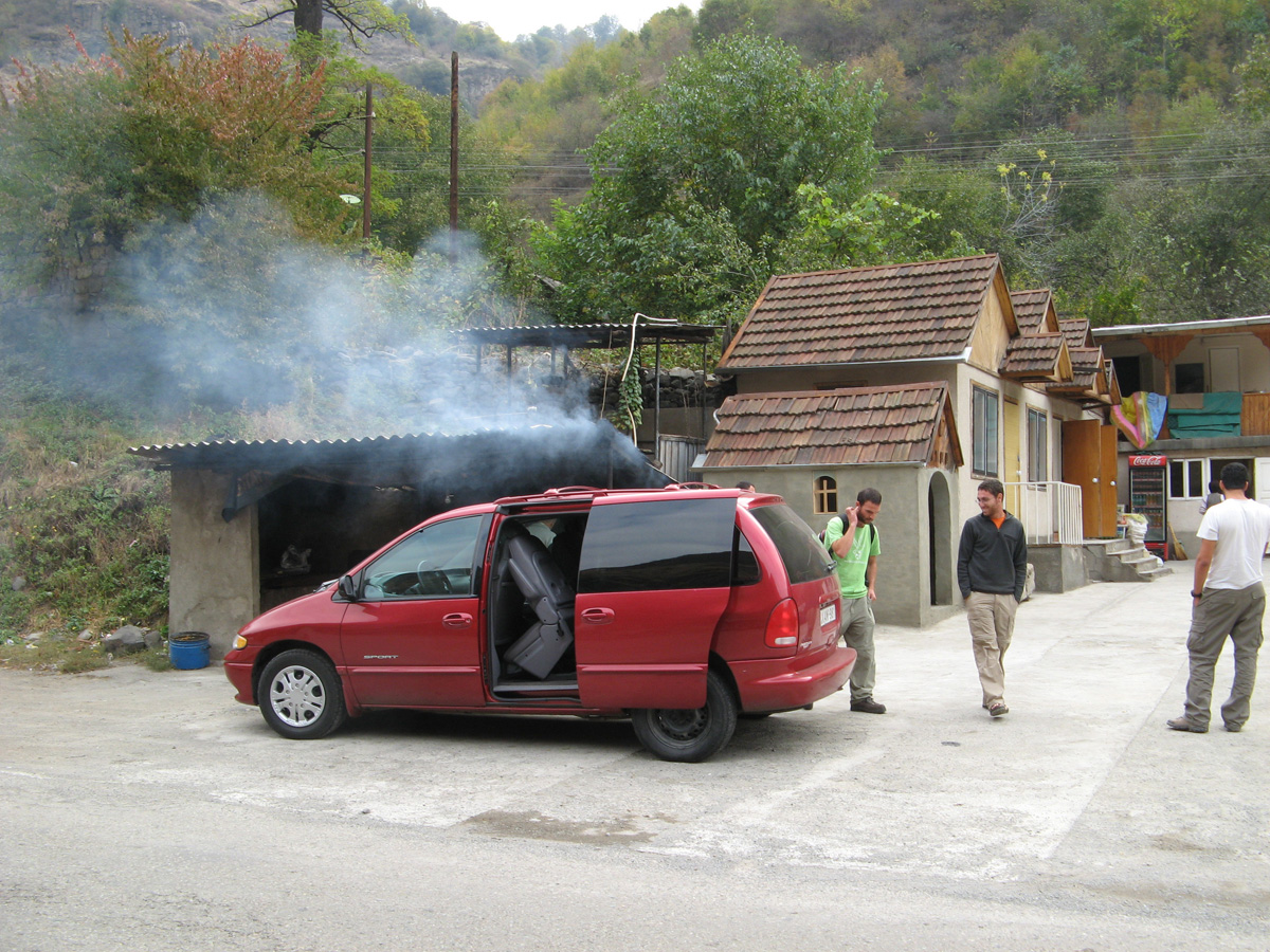 Armenia 2007, Yerevan to Baku: Kebab Stop With cow kebab loving Israelis