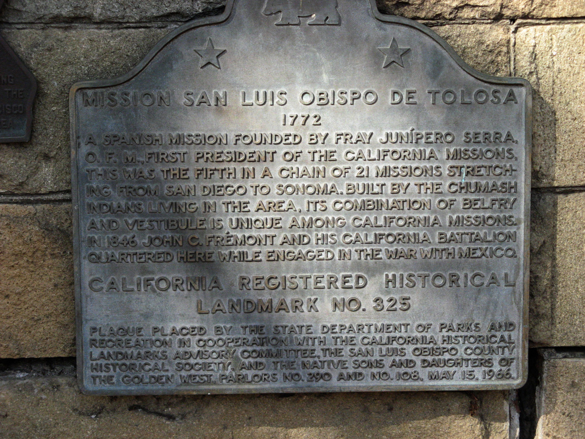 San Luis Obispo, Misson San Luis Obispo Plaque
