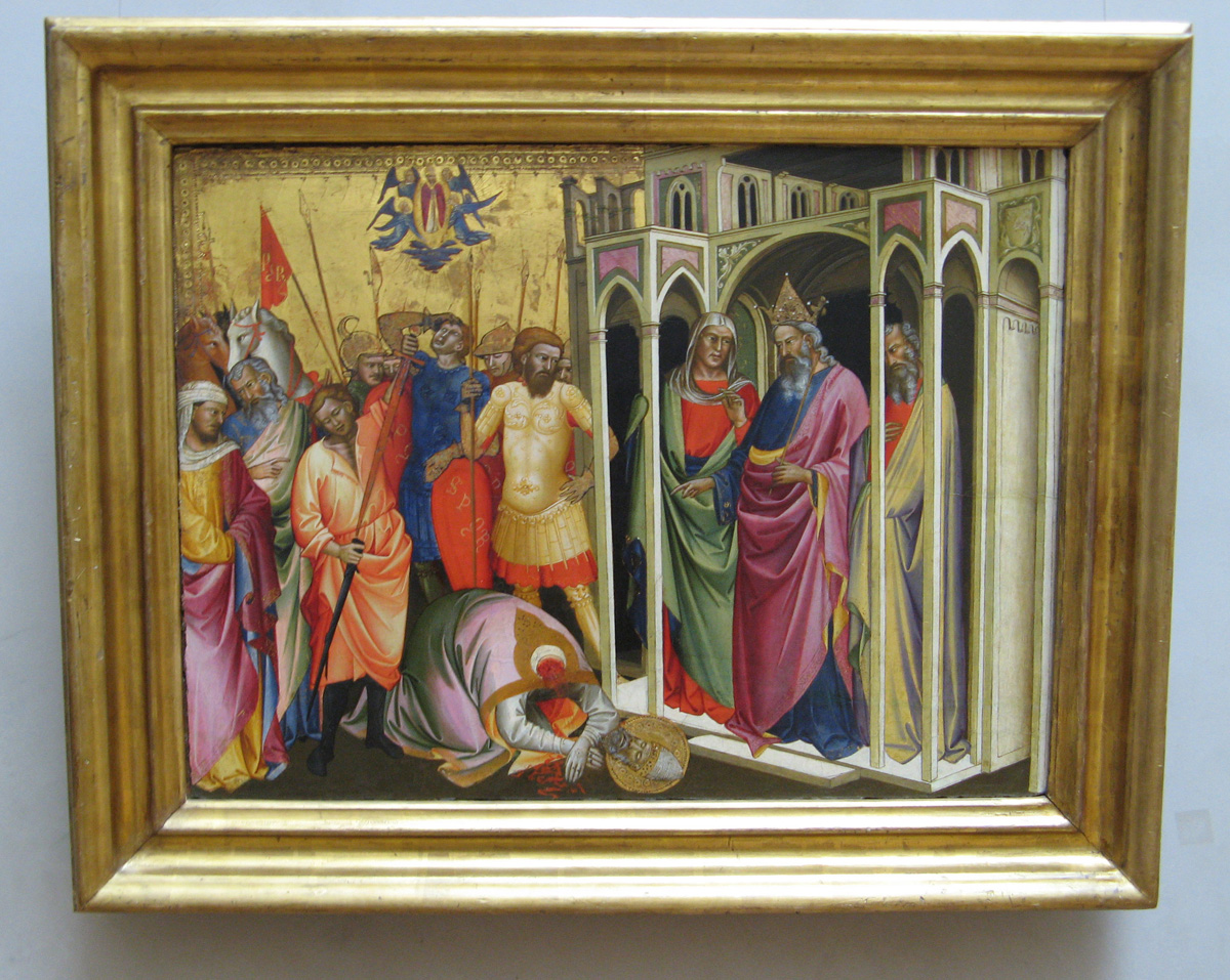 Getty Center, The Emperor Diocletian Dispensing Justice By Lorenzo Monaco, around 1394.  <small> Also known as "The Martyrdom of Pope Caius". </small>