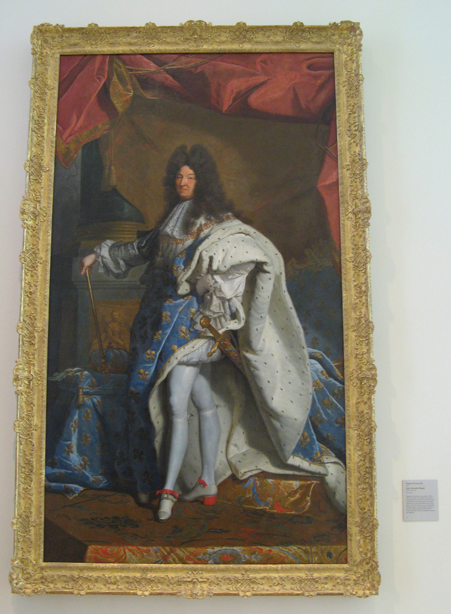 Getty Center, Louis XIV After  Hyacinthe Rigaud 1721.  The King had multiple copies made of this portrait.