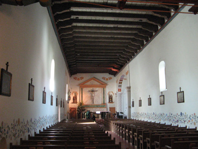 Mission Church Interior, San Luis Obispo, Heart Castle and Getty Museum, 2007