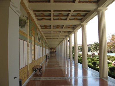 East Side of Outer Peristyle, Getty Villa, Heart Castle and Getty Museum, 2007