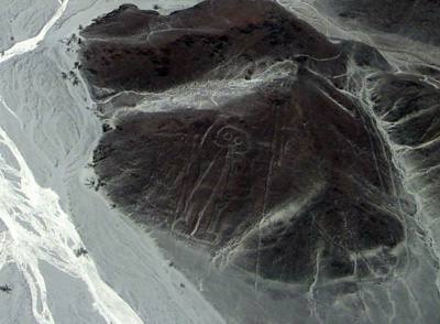 Nazca: The Astronaut <small>(With boosted contrast.)</small>, Peru 2007