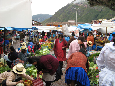 Pisac: Indian Market Non-tourist part of the market., Scared Valley, Peru 2007