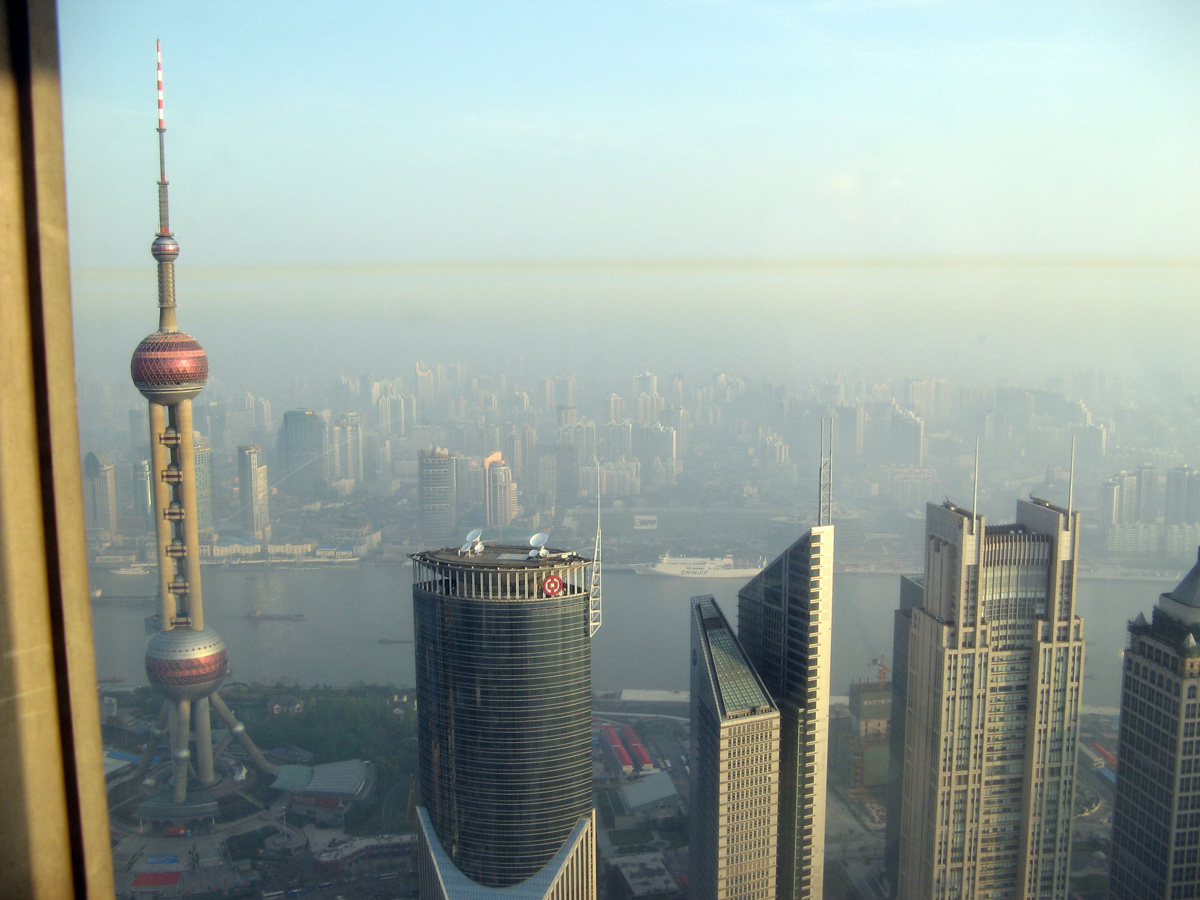 Shanghai, Pudong from the Hyatt View from my 80th floor room.