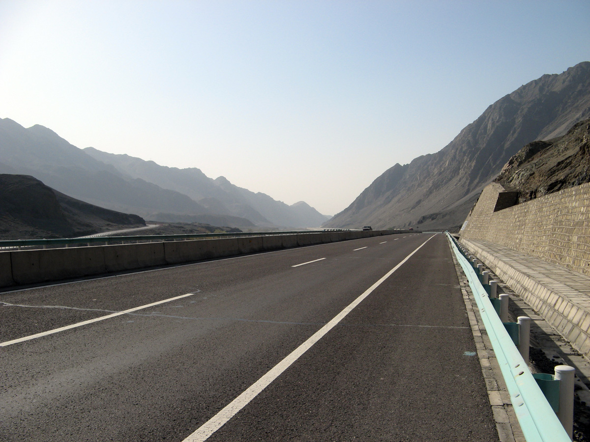 Around Turpan, Road to Turpan Through barren, rocky hills.