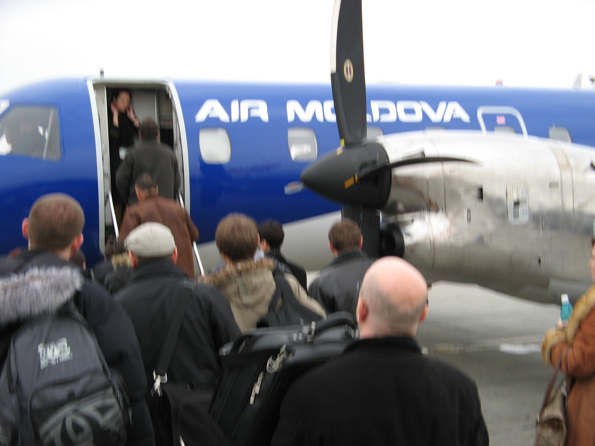 Chisinau, Air Moldova in Bucharest With fellow travelers.