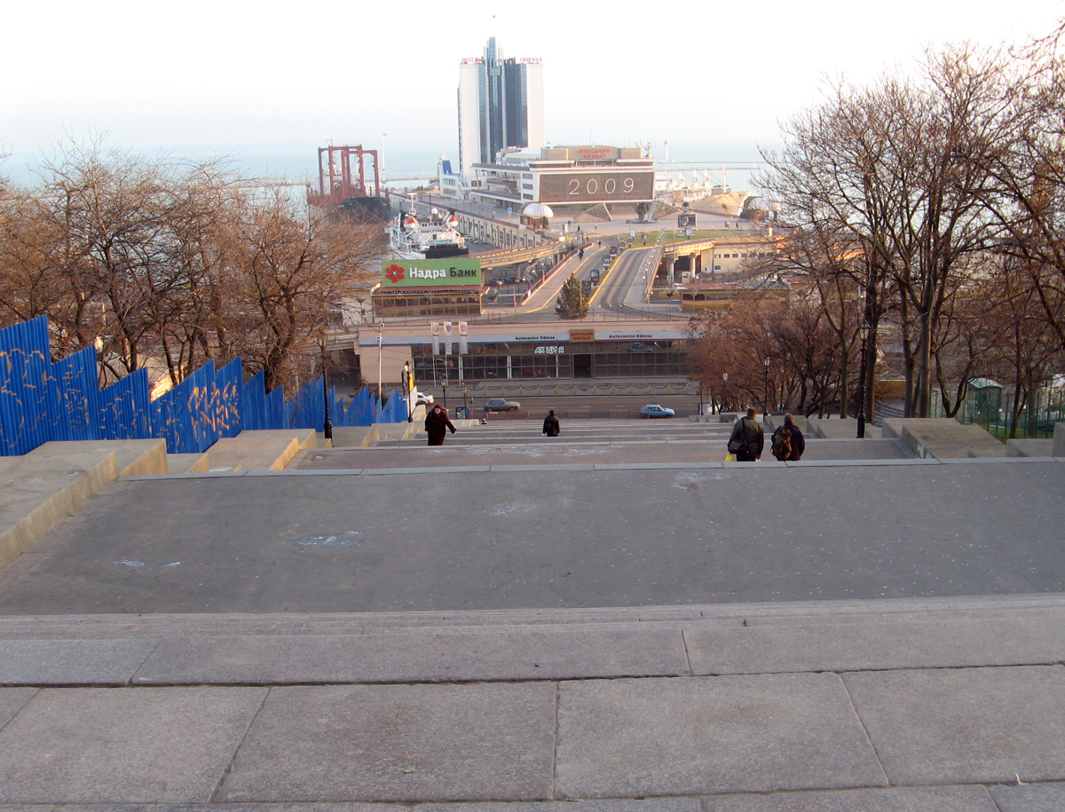 Odesa, Potemkin Steps (down) With the Black Sea beyond.