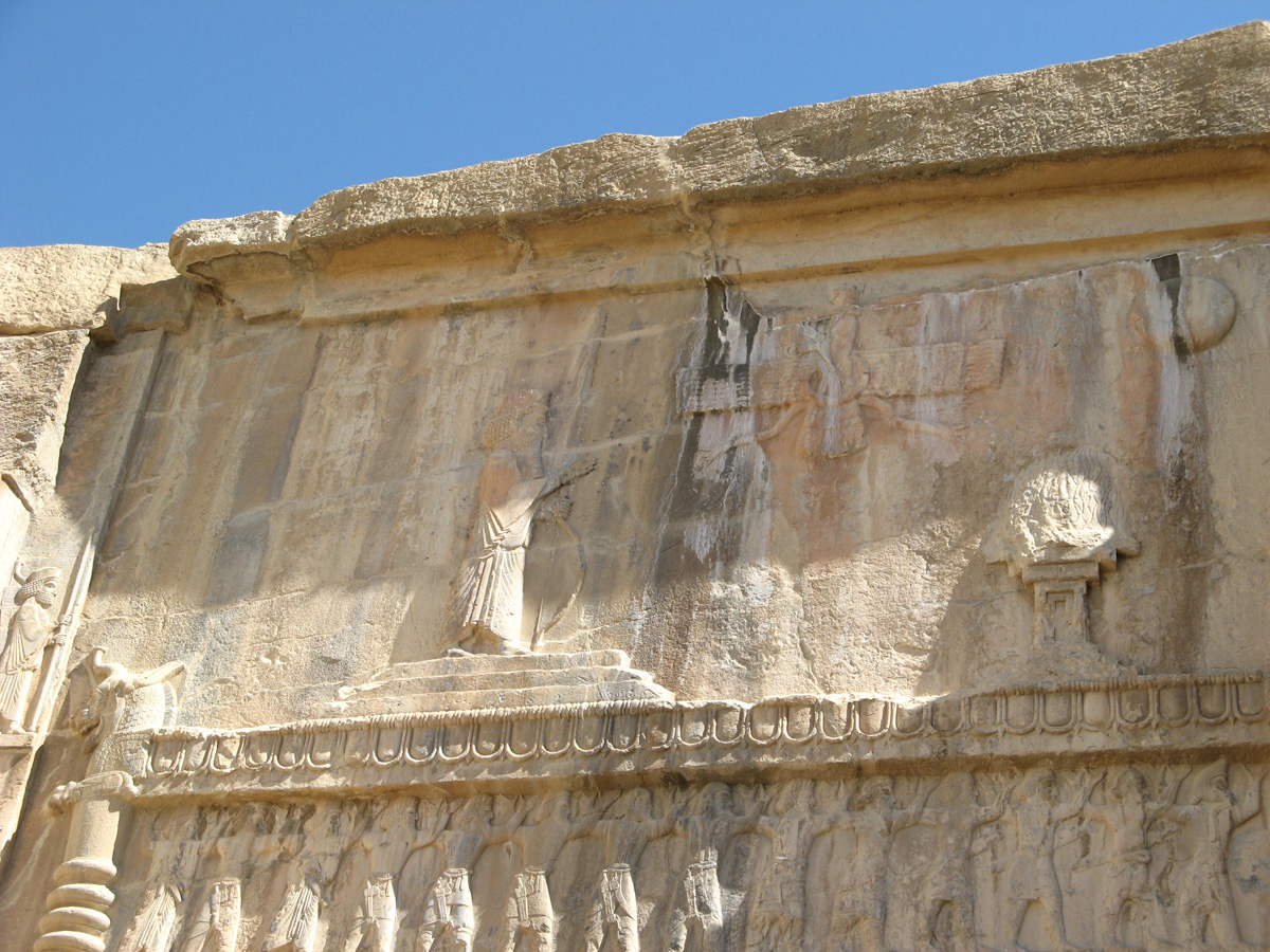 Persepolis, Rock Tomb With Ahura Mazda symbol.