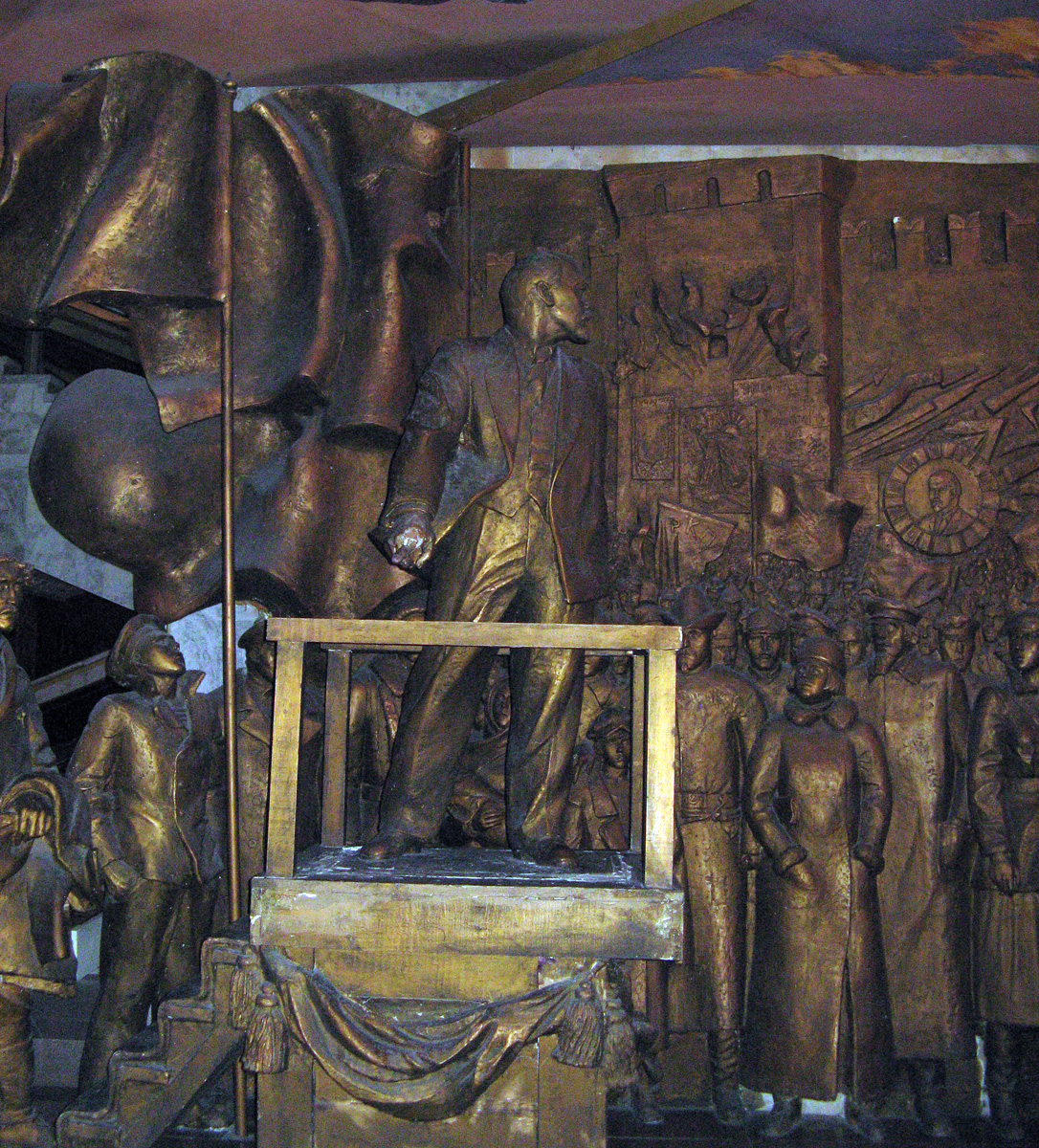 Bishkek, One of dozens of Herioc Friezes Centered around the October Revolution