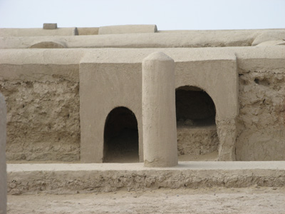 Rebuilt Zoroastrian Oven Keeps fire separate from meat., Gonur Depe, Turkmenistan 2008