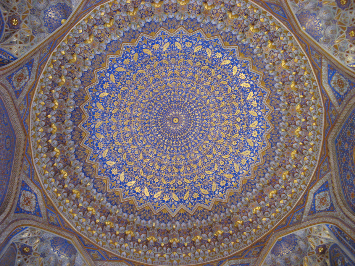 Samarkand, Tilla-Kari Medressa Ceiling (Registan North)