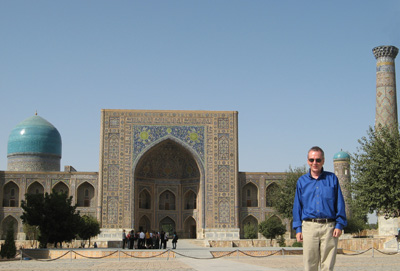 Scotsman at Registan, Samarkand, Uzbekistan 2008