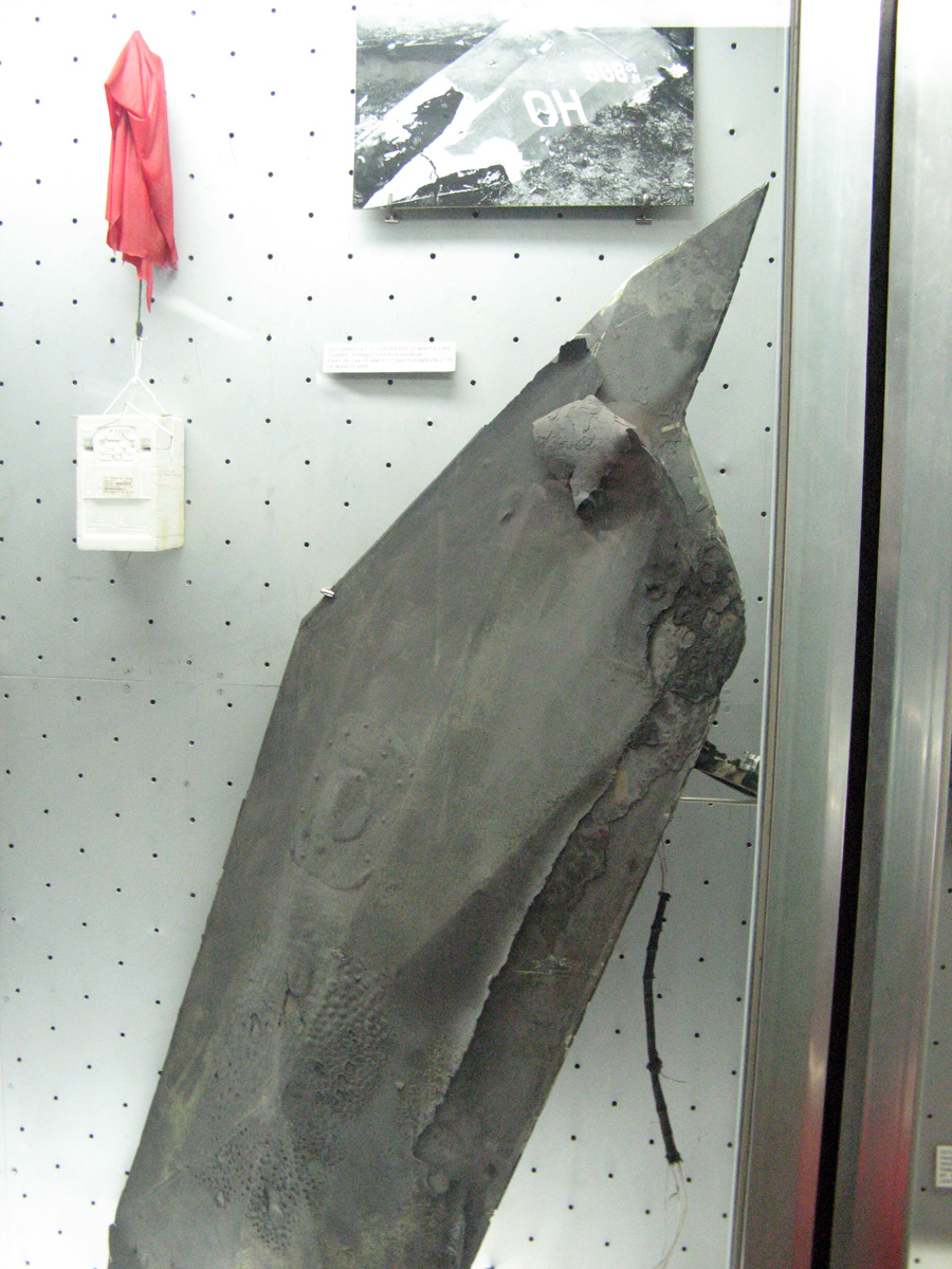 Belgrade, Military Museum: Part of F117 Stealth fighter Shot down on March 1989