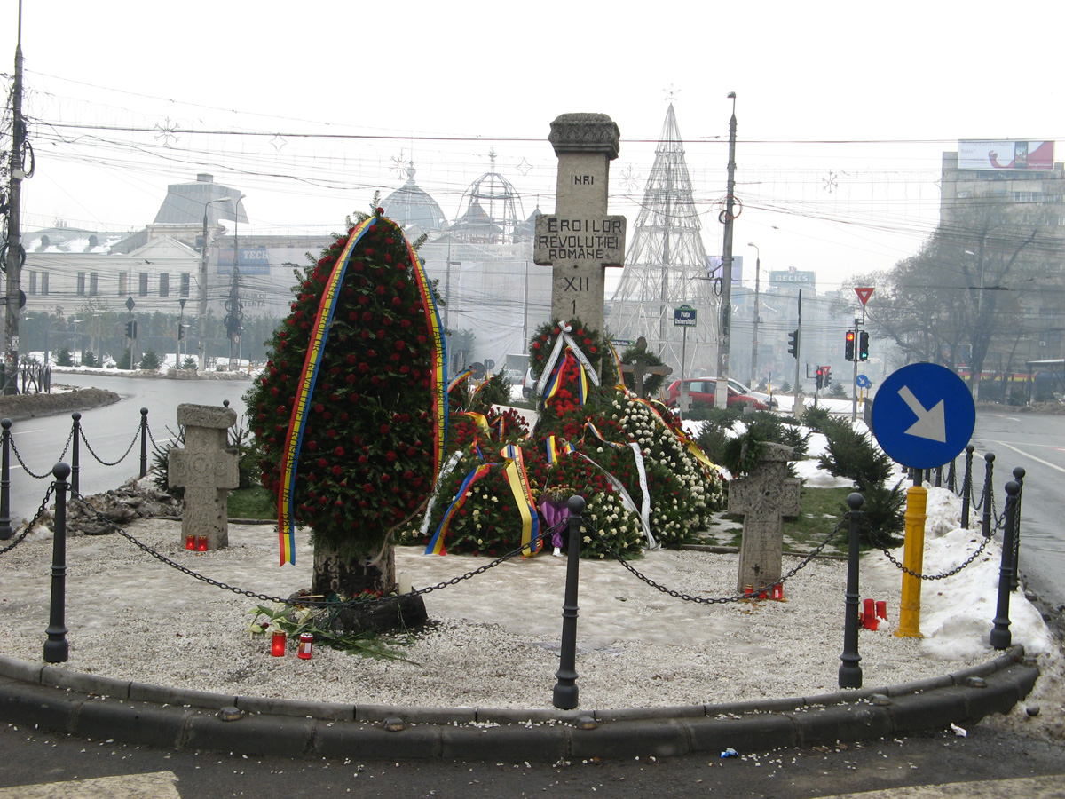 Bucharest, University Square Monument Ten Stone Crosses