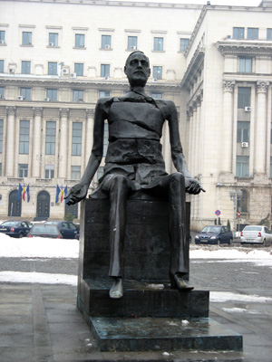 "Shattered man" monument, Bucharest, 2009 Balkans