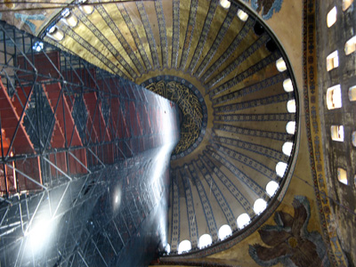 Looking up at the dome, Hagia Sophia, Istanbul 2009