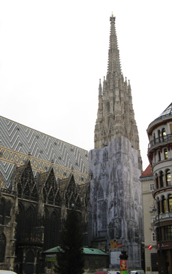 St Stephen;s Cathedral (14th c. ++) South Tower under restorati, Vienna, 2009 Middle Europe