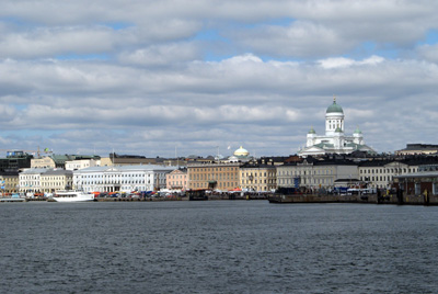 Helsinki Center, from the sea Dominated by the Lutheran Cathedr, Finland, Estonia, Latvia 2009