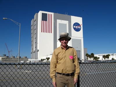 Scotsman at the Vehicle Assembly Building, NASA Up-Close Tour, Kennedy Space Center 2009