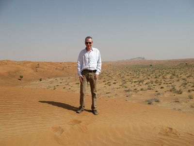 Scotsman in the Dubai desert, Hatta, UAE 2009