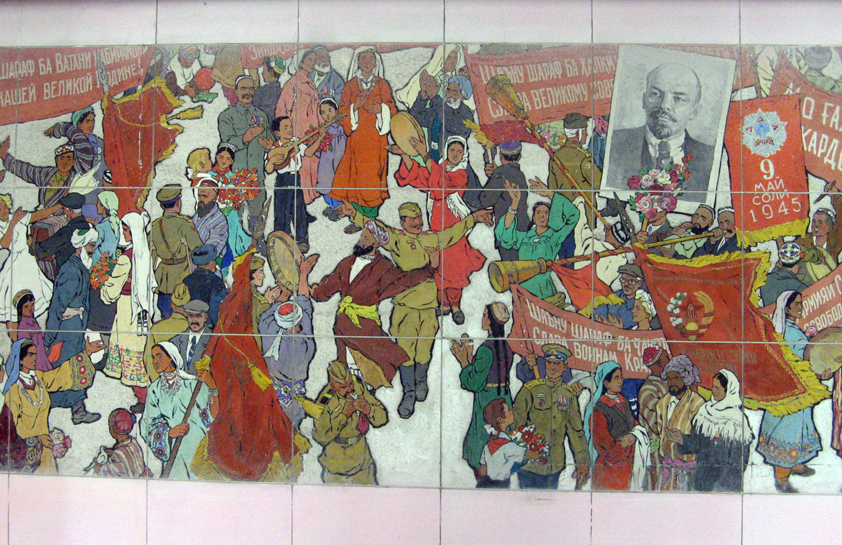 Dushanbe, May 1945, Propaganda Mural. Bekhzod National Museum