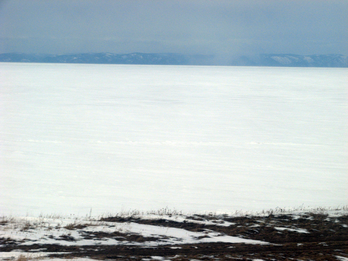 Vladivostok-Irkutsk, First sight of Lake Baikal From the railway.