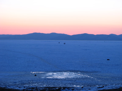 An evening stroll on the ice., Vladivostok, Siberia 2009