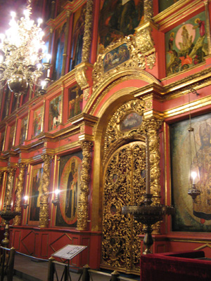 Kremlin: Assumption Cathedral interior, Moscow & St Petersburg 2009