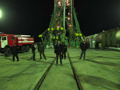 Scotsman at Gagarin Pad, TMA-20 Launch, Baikonur 2010