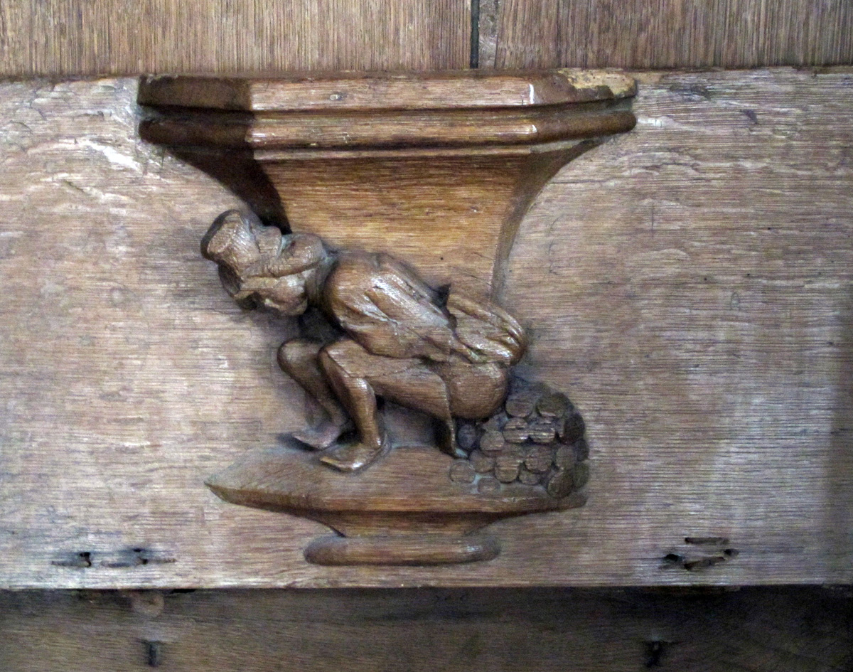 Amsterdam, Shitting Gold Oude Kerk, 1480 misericord