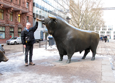 Scotsman with Frankfurt Bull, European Union Dec 2010