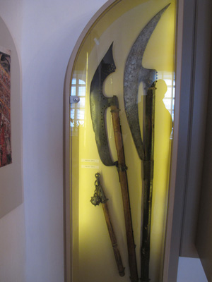 Fine axes, in Kremlin Museum., Suzdal, Russia December 2010