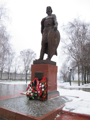 Alexander Nevsky statue, Vladimir, Russia December 2010