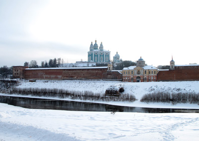 Ramparts & Cathedral From across the Dnieper, Smolensk, Russia December 2010