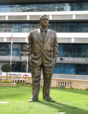 Rafiq Hariri Statue (Near where he was assassinated.), Beirut, Lebanon 2010