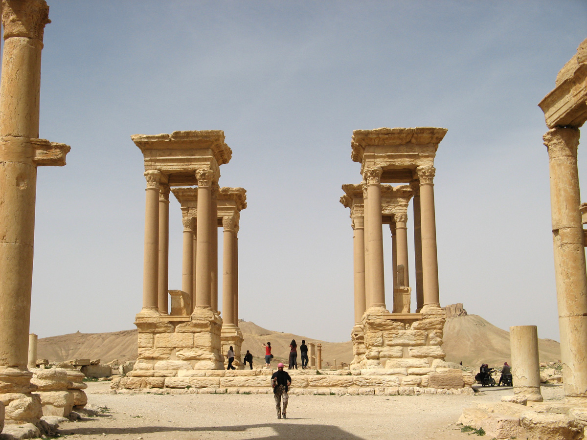 Palmyra, Tretrapylon As resurrected by Syrian dept of Antiquities