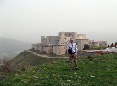 Scotsman at Krak de Chevaliers, Syria 2010