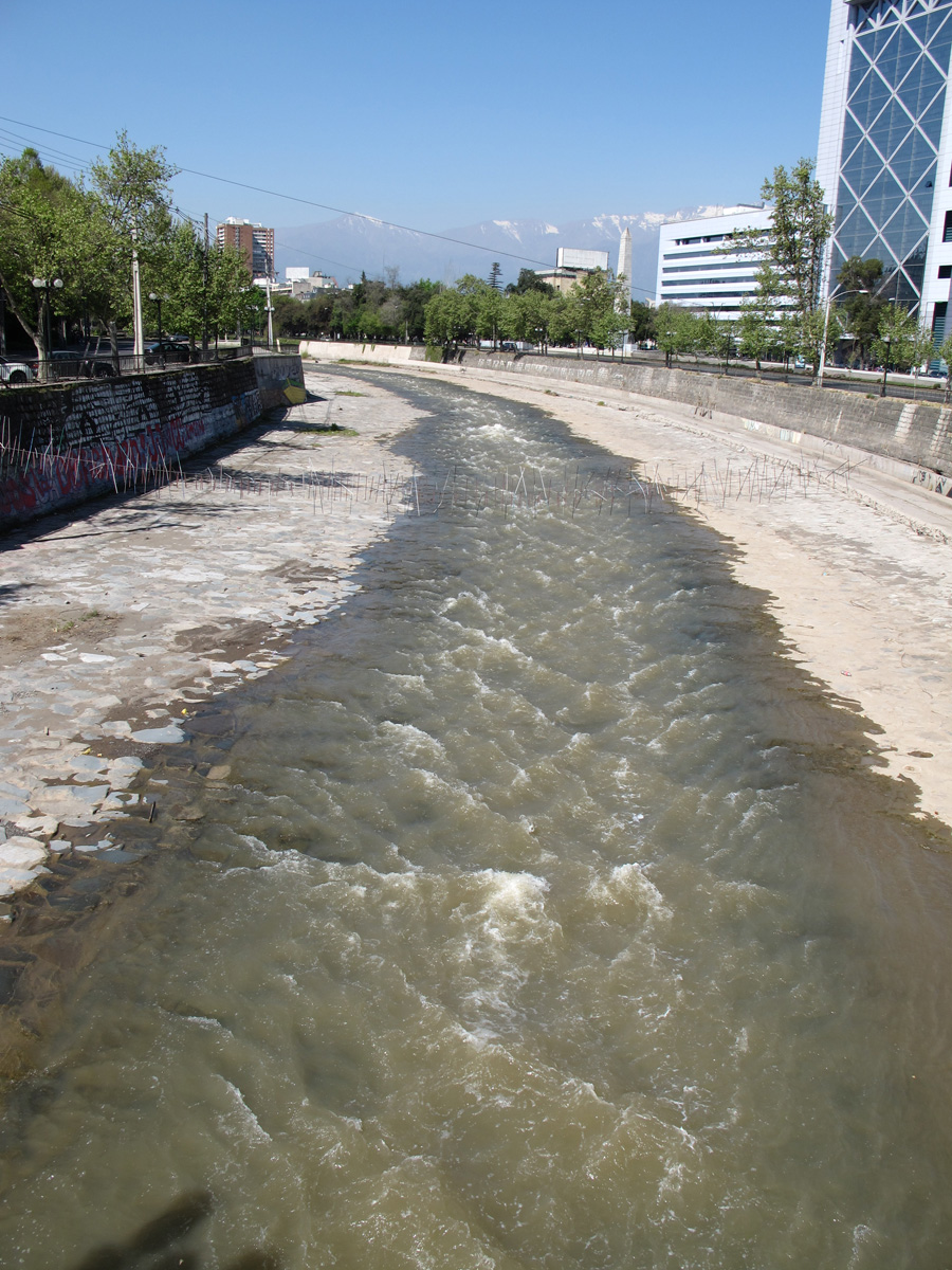 Santiago, Mapocho River Narrow, but fast flowing.