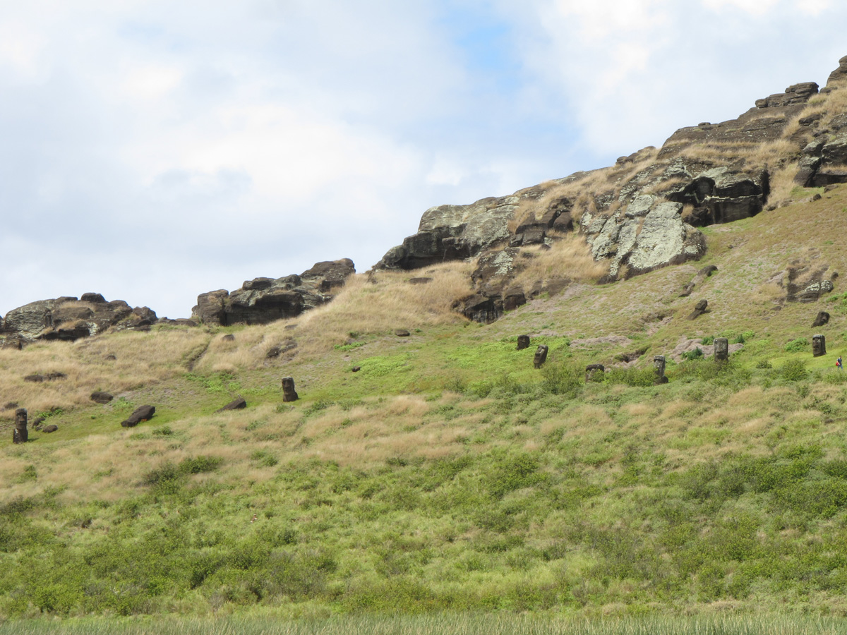 Rano Raraku, Inside the crater.